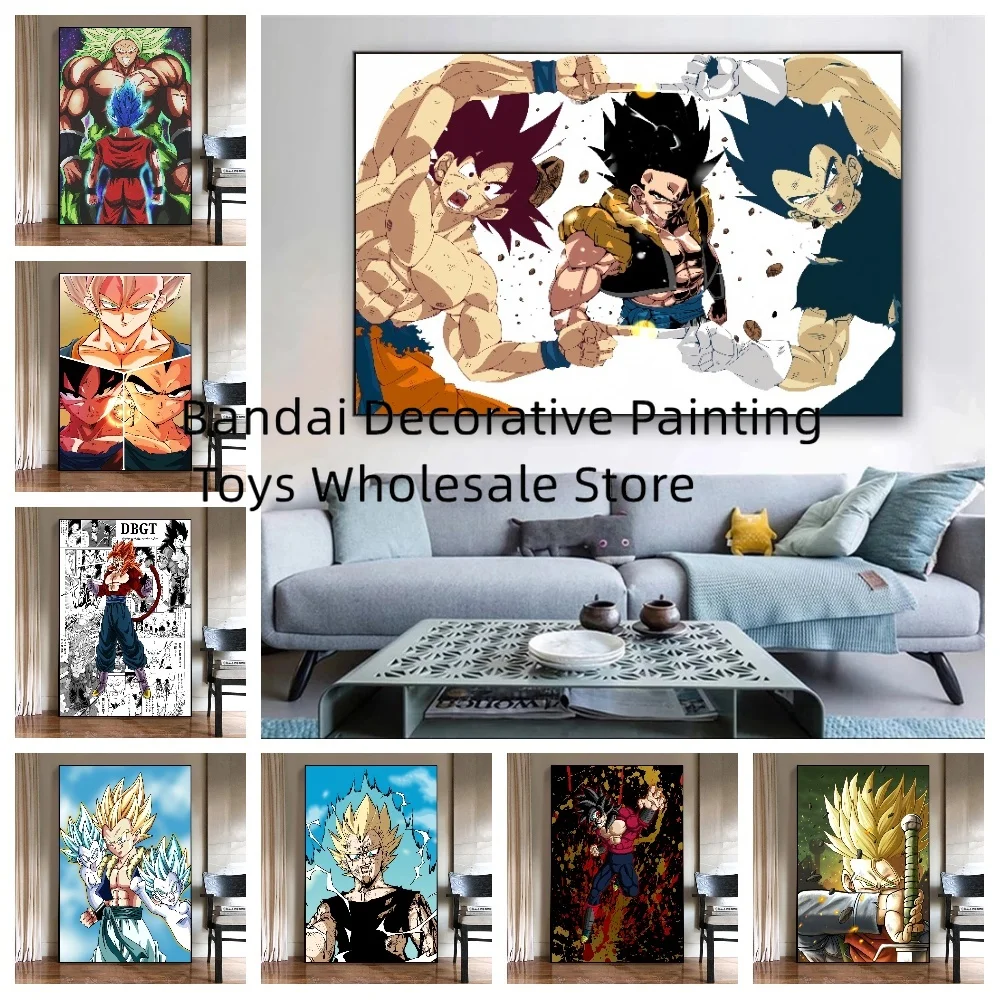 

Japanese Anime Dragon Ball Vintage Poster Canvas Painting Super Saiyan Goku Vegeta Cartoon Wall Painting Home Decor Kids Gift