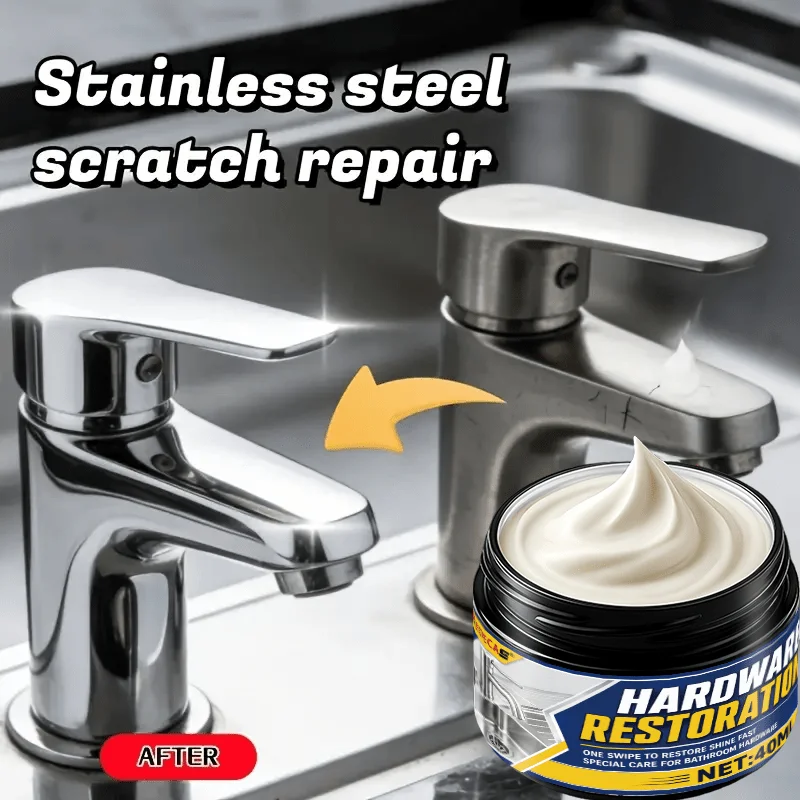 Metal Faucet Polish Paste Restore Shine Brighten Anti-Oxidation Refinish Old Faucets Rust Care Bathroom Kitchen Surface Repair