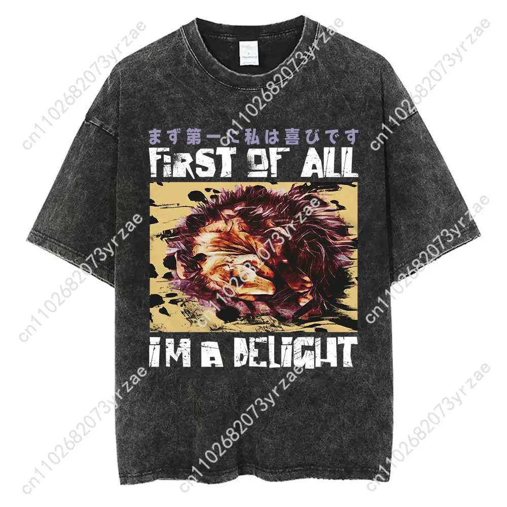 Capybara Retro Wash Tshirt Man Woman High Quality Vintage T Shirt Cotton Short Sleeves Fashion T-shirt Soft Breathable Tops