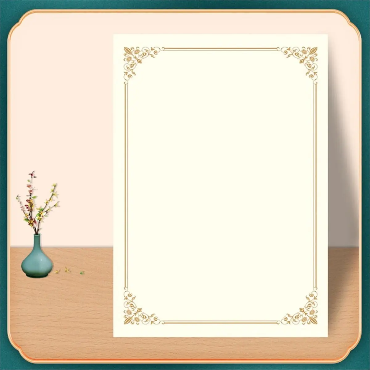 11·11COUPON 50 Sheets Gold Foil Border Certificate Paper, A4 for Printing, Diploma Paper, Award, Document Cardstock Paper