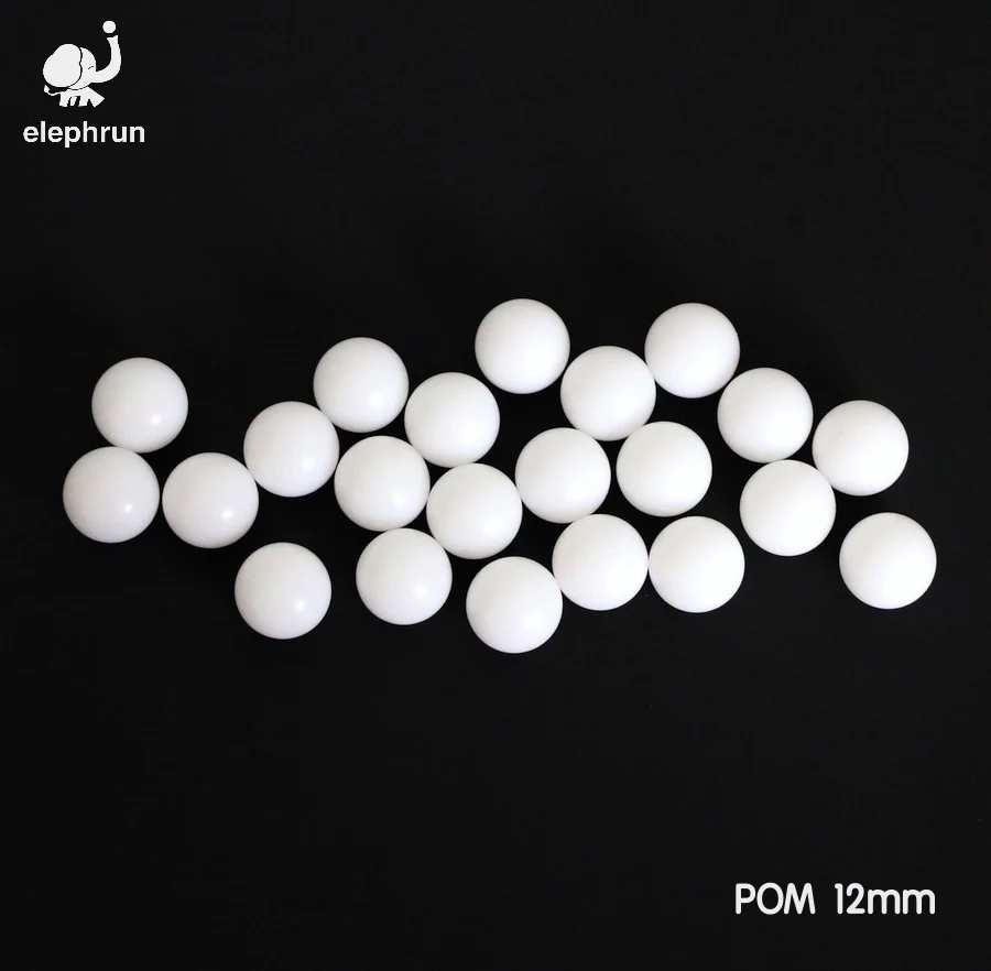 12mm Delrin Polyoxymethylene ( POM ) / Celcon Solid Plastic Balls for Ball Valves and Bearings