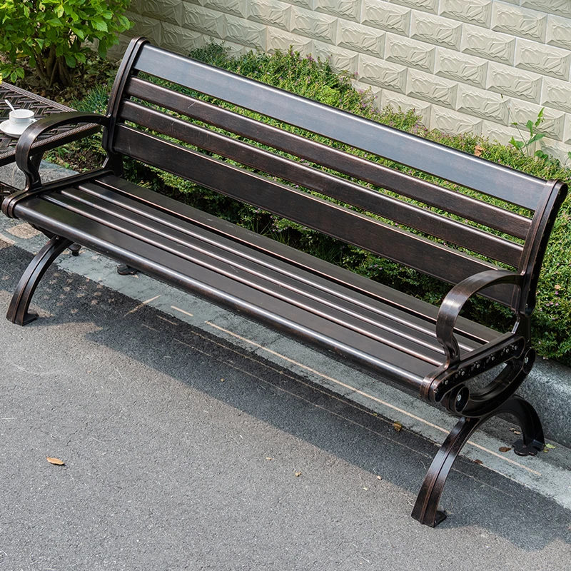 

Juecheng Modern Style Aluminum Long Bench Street Metal Armless Patio Bench For Outdoor Use For Public Garden Park Mall Hospital