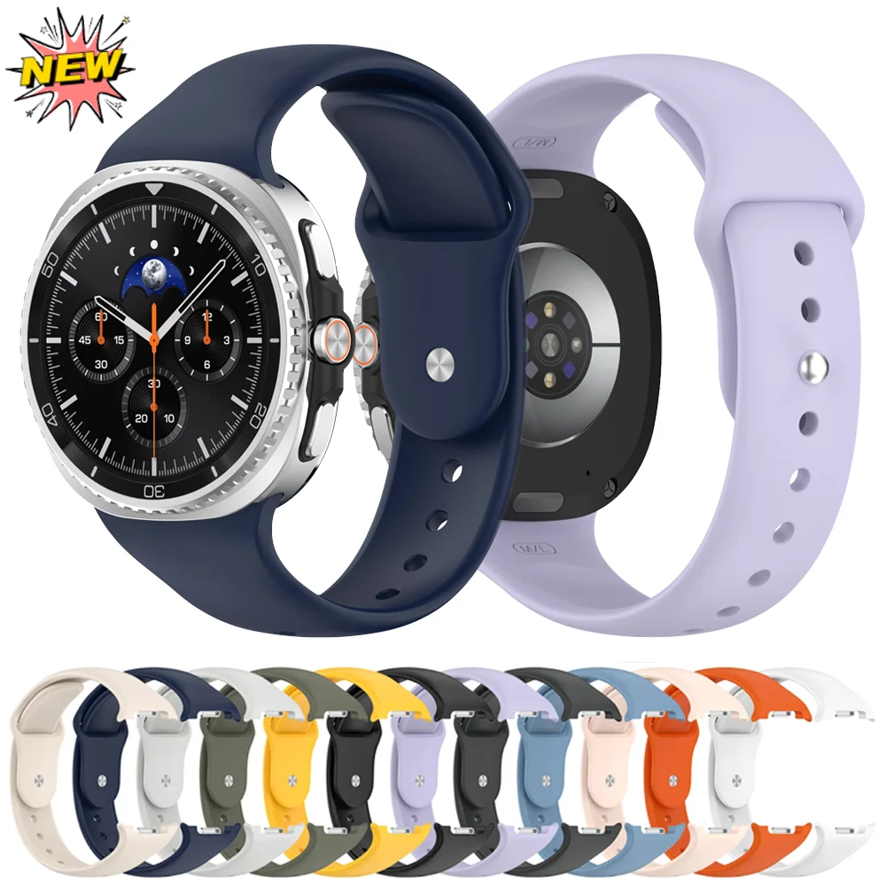 Sport-Silikonarmband für Samsung Galaxy Watch 8 Classic 46 mm, keine Lücken, Armband für Samsung Galaxy Watch 8 40 mm 44 mm Correa