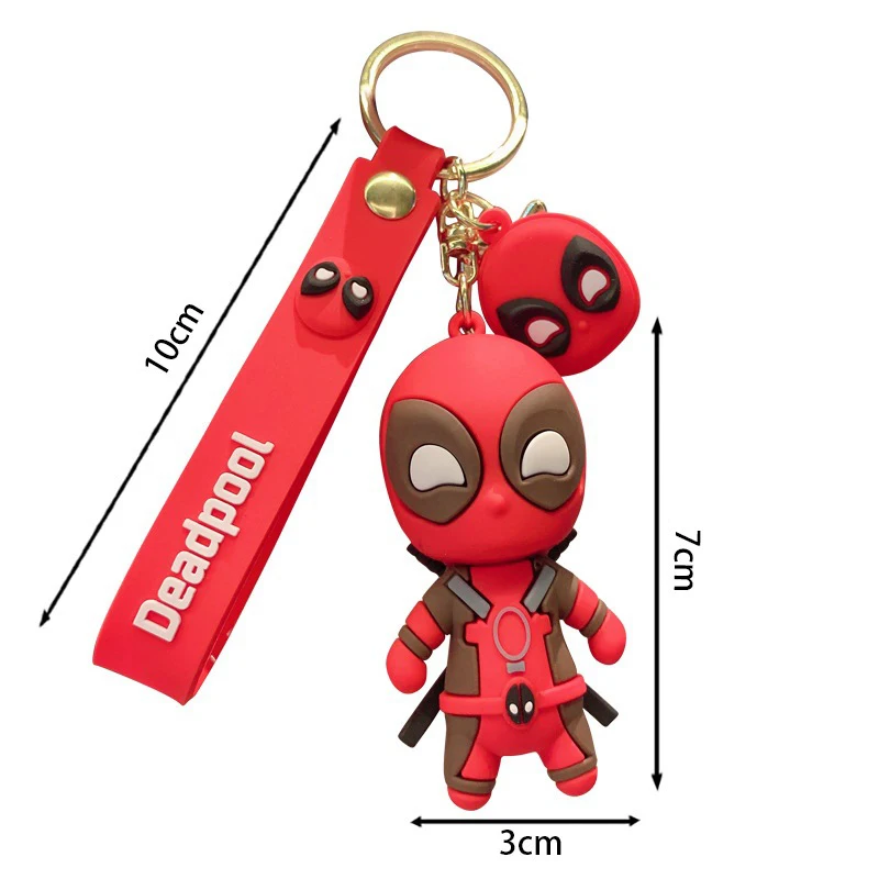 Marvel Deadpool portachiavi carino supereroe figura portachiavi pendente ornamenti per auto accessori per chiavi giocattolo per bambini regalo di