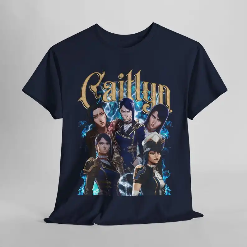 

Fanmerch Mercancía Fan Regalo T-shirtCaitlyn Arcane Camiseta Unisex Vintage Streetwear Camisa Anime Ropa Men T-shirt