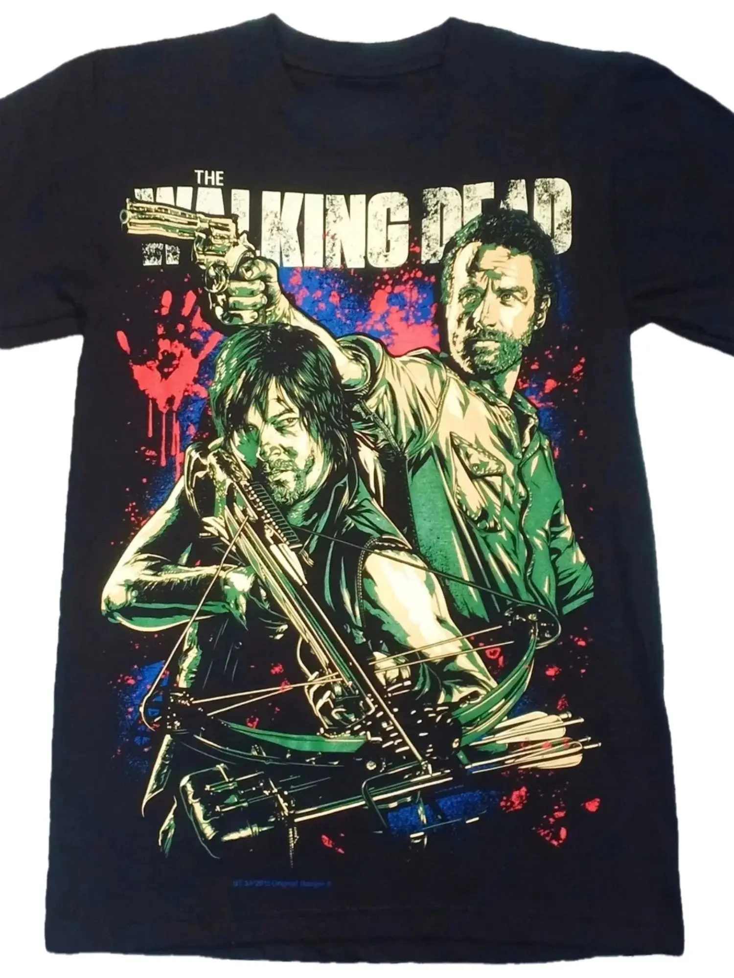 Vintage Y2k Tops The Walking Dead Daryl Rick Grimes TV Show T-Shirt Iconic Crossbow Gun Graphic Print Casual Short Sleeve Unisex