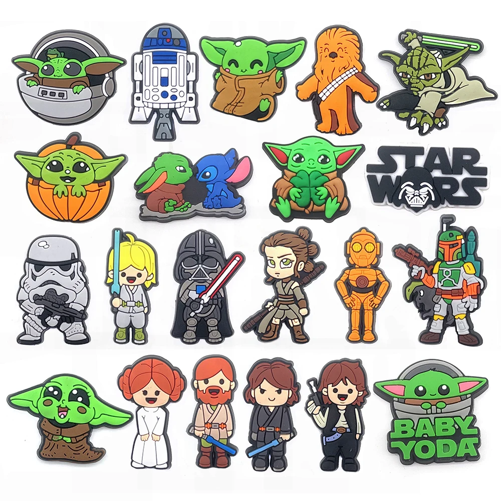 Hot Toys Disney Star Wars PVC Choes Charms Cartoon Sandals Accessories for Clogs Decorate Buckle Boys Kids X-mas Gifts image 2