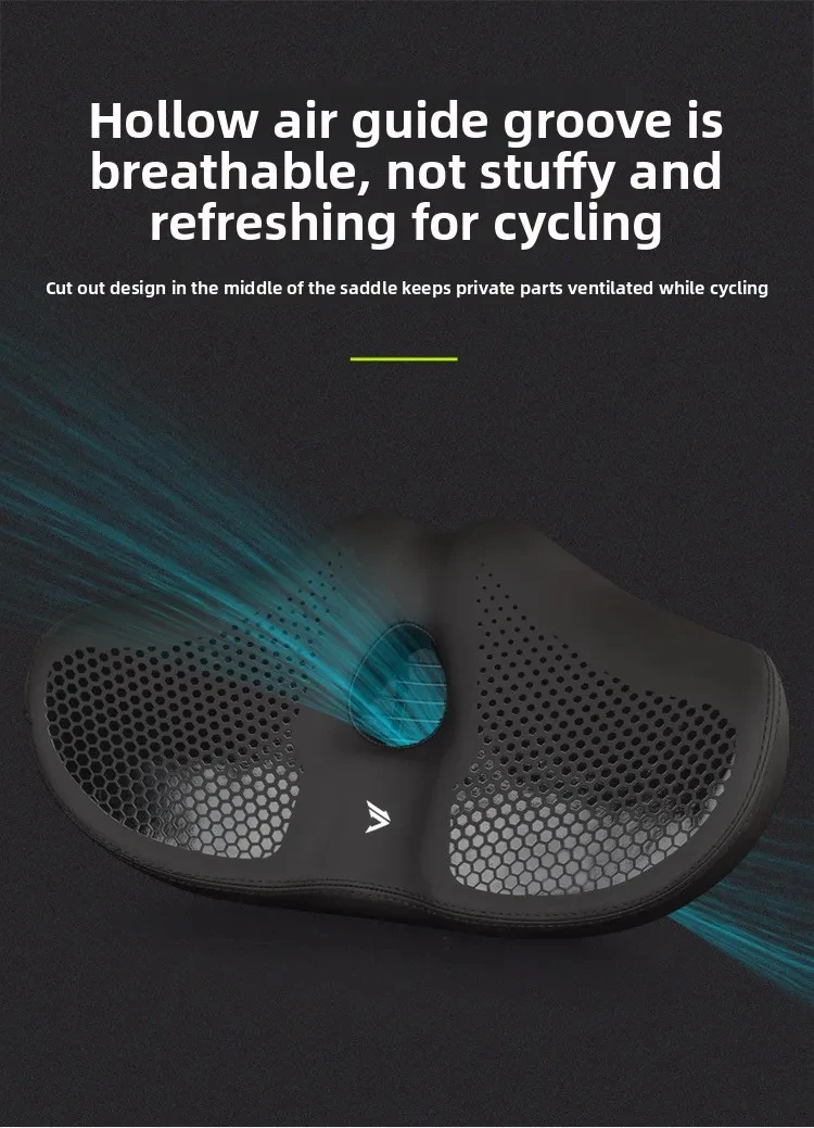 Noseless Bike Seat Cushion Extra Padding Comfortable Wide Bicycle Seat Oversized Soft Saddle for Bikes Mtb Road Bike Saddle view 4