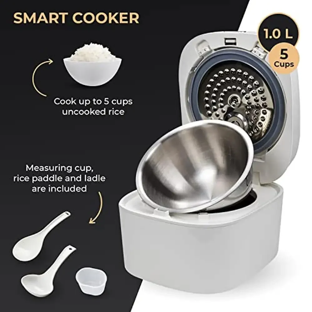 IH Smart Cooker Rice  and Warmer 1L 5 Cups Non-Coating Pot Efficient Multiple Function IMD Touch Control Panel Natural