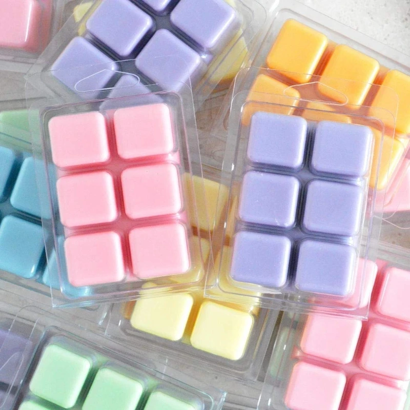 10/20/30 قطعة قوالب صدفي تذوب الشمع ذاتية الصنع ، صينية مربعة بلاستيكية فارغة لشموع إطارات الشمع