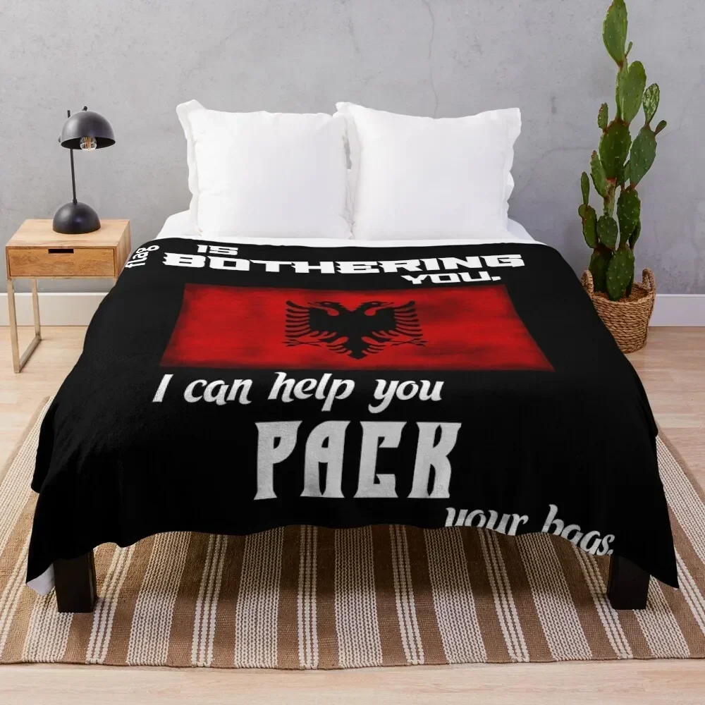 Albanian flag - pack your bags Throw Blanket Soft Beds Bed linens Blankets