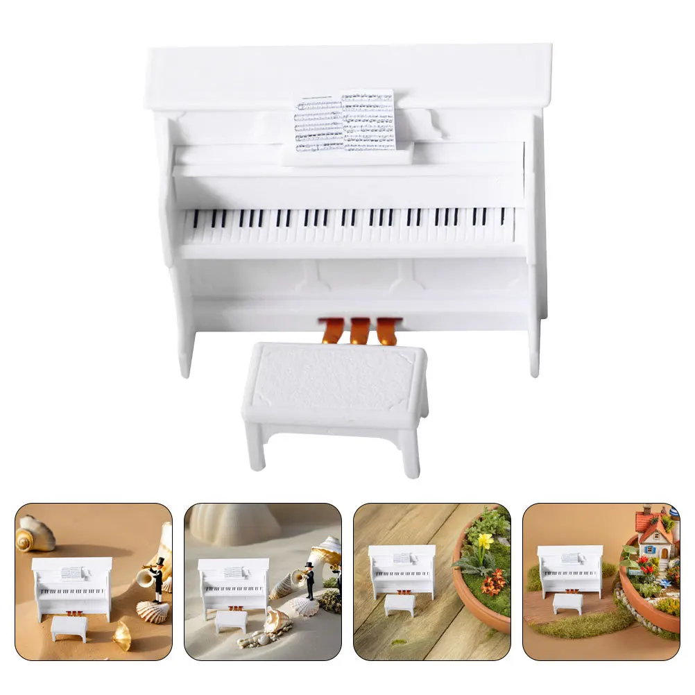 مجموعتان من مقعد البيانو المستقيم المصغر، تصميم واقعي، حجم محمول، مشهد كامل، متعدد الاستخدامات، دعامة تصوير صغيرة