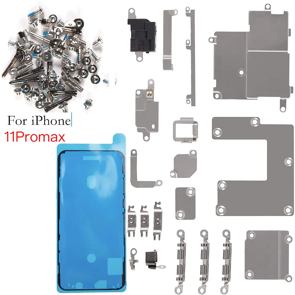 Accesorios interiores para iPhone X XS XR 11 12 Mini Pro Max soporte de Metal con juego de tornillos completos reemplazo impermeable