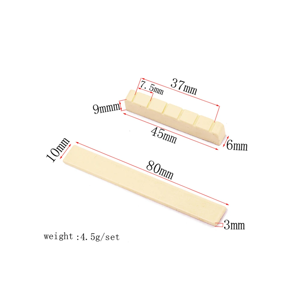 น็อตและอานกีตาร์พลาสติกสำรอง สีเหลือง ตัดง่าย เหมาะสำหรับกีตาร์คลาสสิก อุปกรณ์ซ่อมแซม ช่วยเพิ่มคุณภาพเสียงและการเล่น