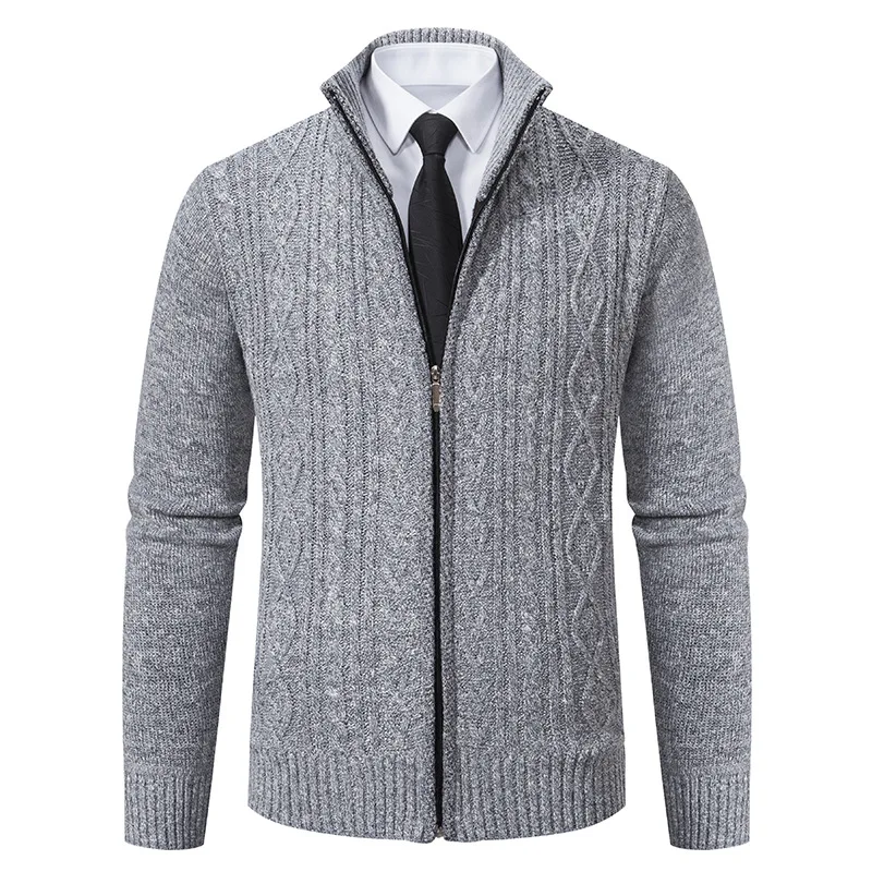 2023 Autumn New Men's Korean Edition Fashion Coat Middle and Young Long Sleeve Men's Sweater Knitted Cardigan Coat Men's