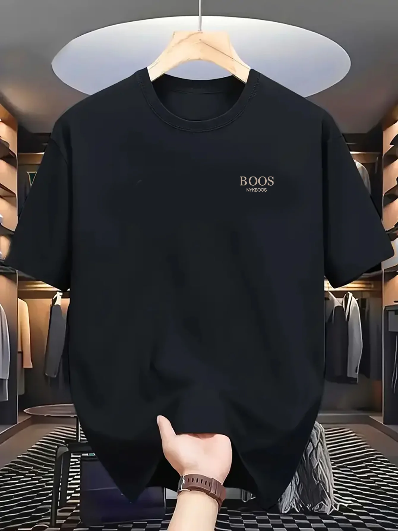Camiseta Holgada de Algodón 100% Puro para Hombre, Transpirable, Informal, con Estampado de Letras, Cuello Redondo y Manga Corta