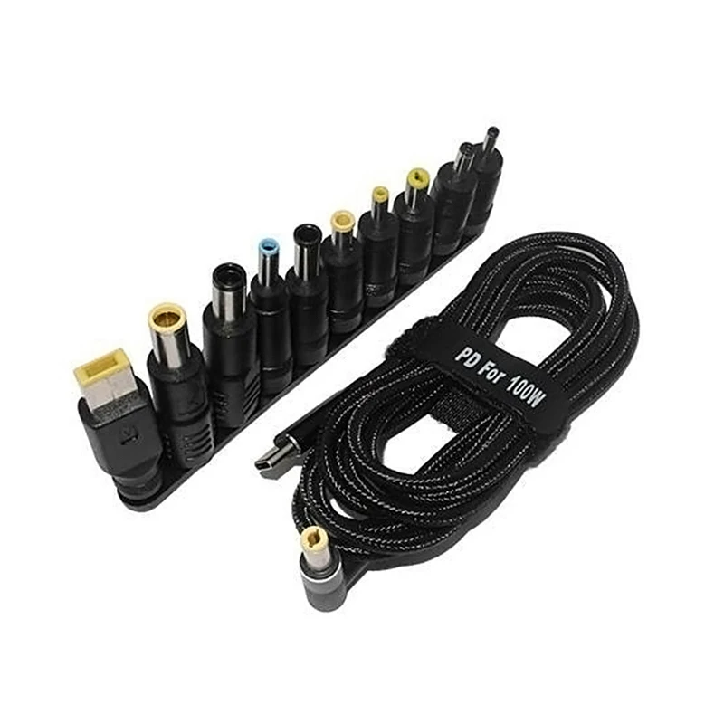 

100W Type C Dc Power Adapter Jack Connector USB Type C to Universal Fast Charging Cable Cord for Lenovo Asus Hp Acer Laptop