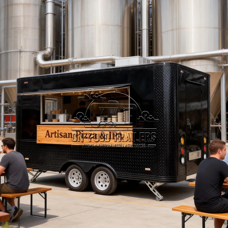 

Food Trailer CN Полностью оборудованный Food Truck Trailer с бараком для напитков и печицей для пиццы для уличного бизнеса Сертифицированный CE