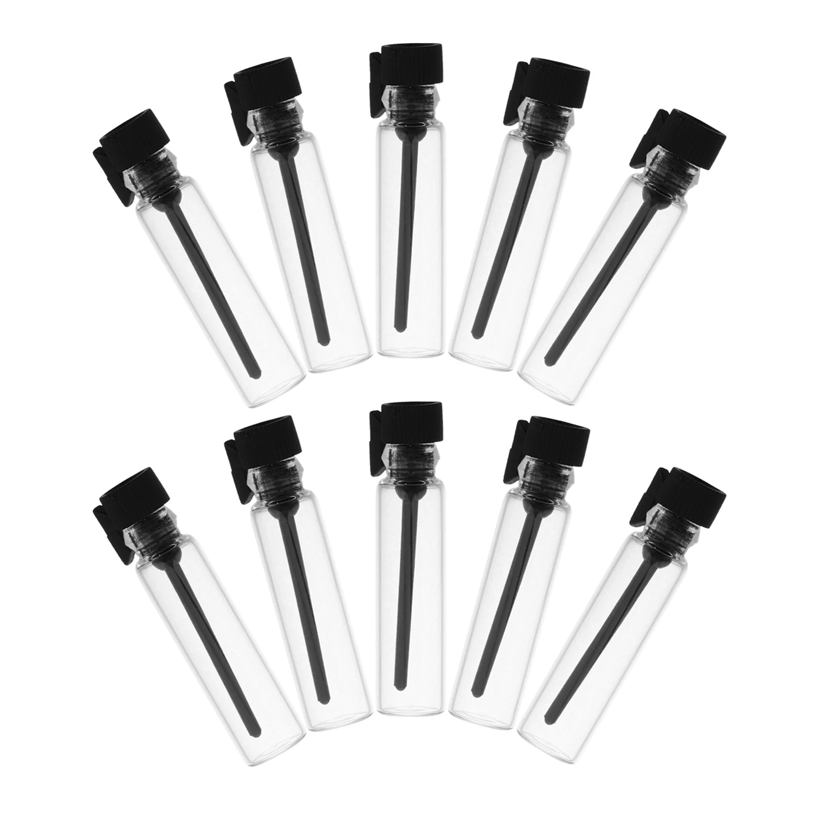 

10 Pcs Perfume Bottle Essential Oil Sampler Bottles Mini Makeup Glass for Sampling Black Vials Travel