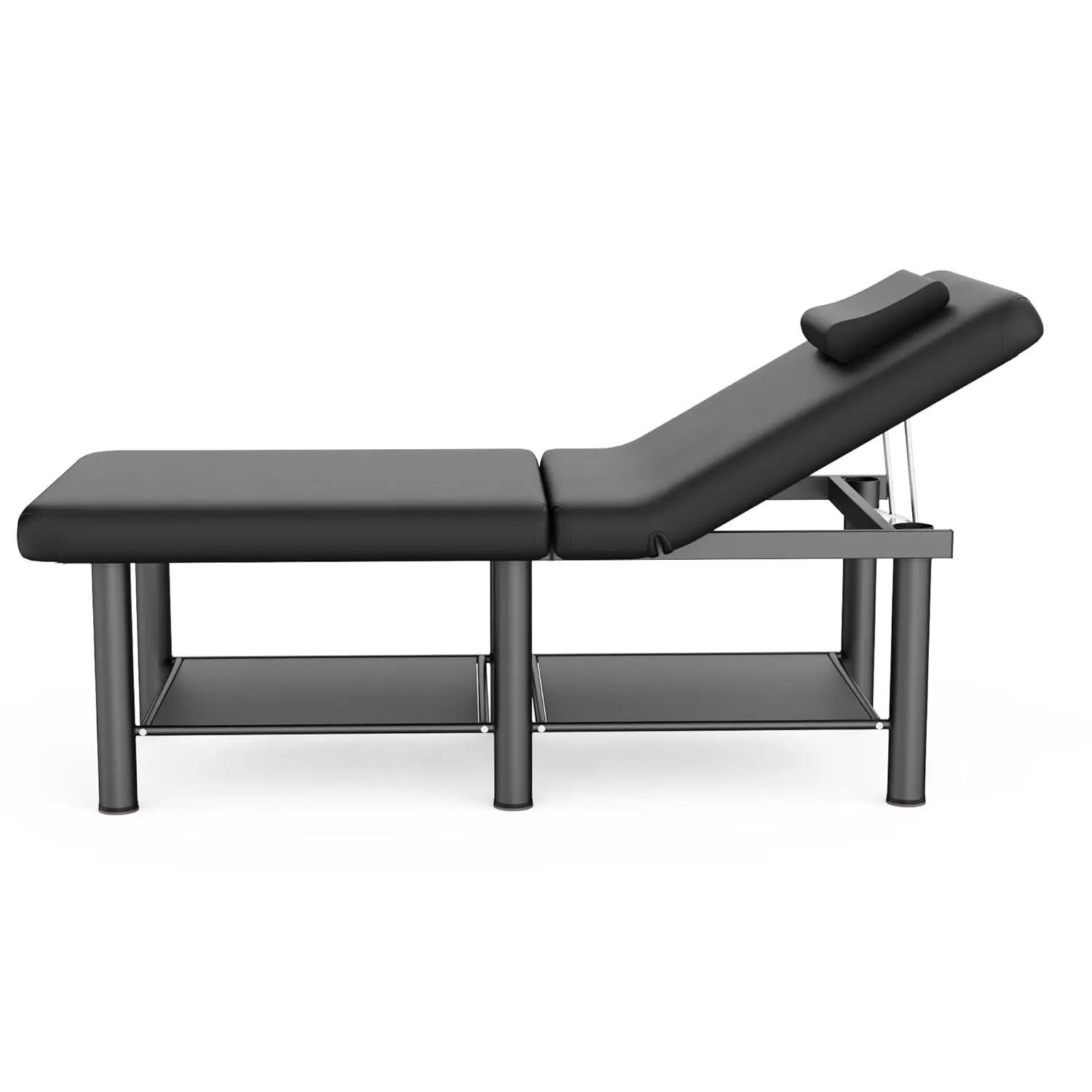 

30.5in Wide × 75in Long Stationary Massage Table with Backrest and Storage Space, Metal Frame PU Leather, Customized