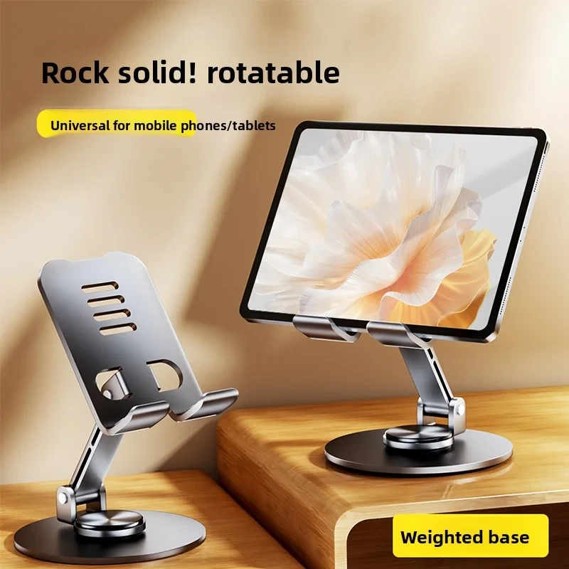 

Desktop Mobile Phone Stand Metal Support Frame 360-degree Rotation Foldable Adjustable Tiktok Live Streaming And Watching Dramas