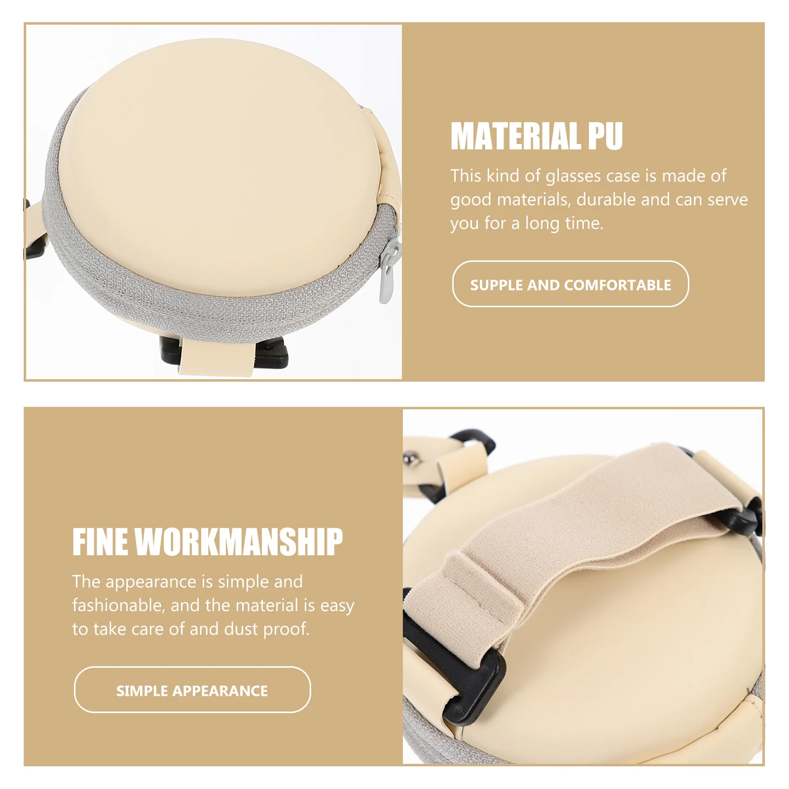 حافظة نظارات قابلة للطي، حامل نظارات شمسية مستدير، حاوية نظارات خفيفة الوزن، مقاومة للخدش، تصميم مدمج للاستخدام اليومي في الهواء الطلق