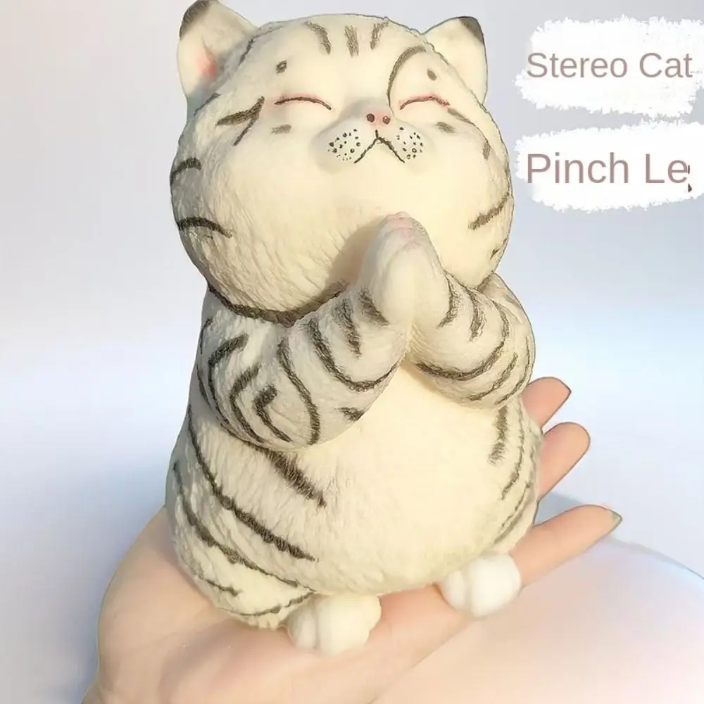 Oração gato grande gato boneca squeeze brinquedo colorido dos desenhos animados animal gato em forma de squeeze brinquedo macio grande artificial boneca squeeze brinquedo escritório
