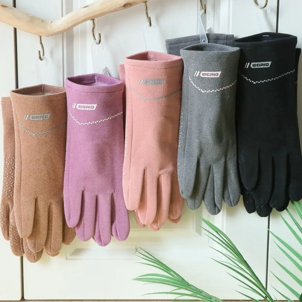 นิ้วเปิดผู้หญิงอบอุ่นถุงมือสกี Anti-SLIP หน้าจอสัมผัสหนา Mittens กันน้ําฤดูหนาวฤดูใบไม้ร่วง Windproof ขี่ถุงมือ