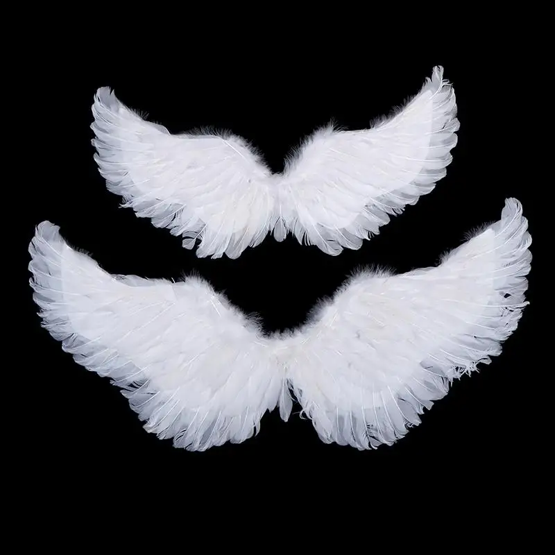 Kids Adult Party Swallow White Angel Feather Wings Halo Magic Wand Cosplay Elastic Straps Wedding Halloween Christmas Birthday