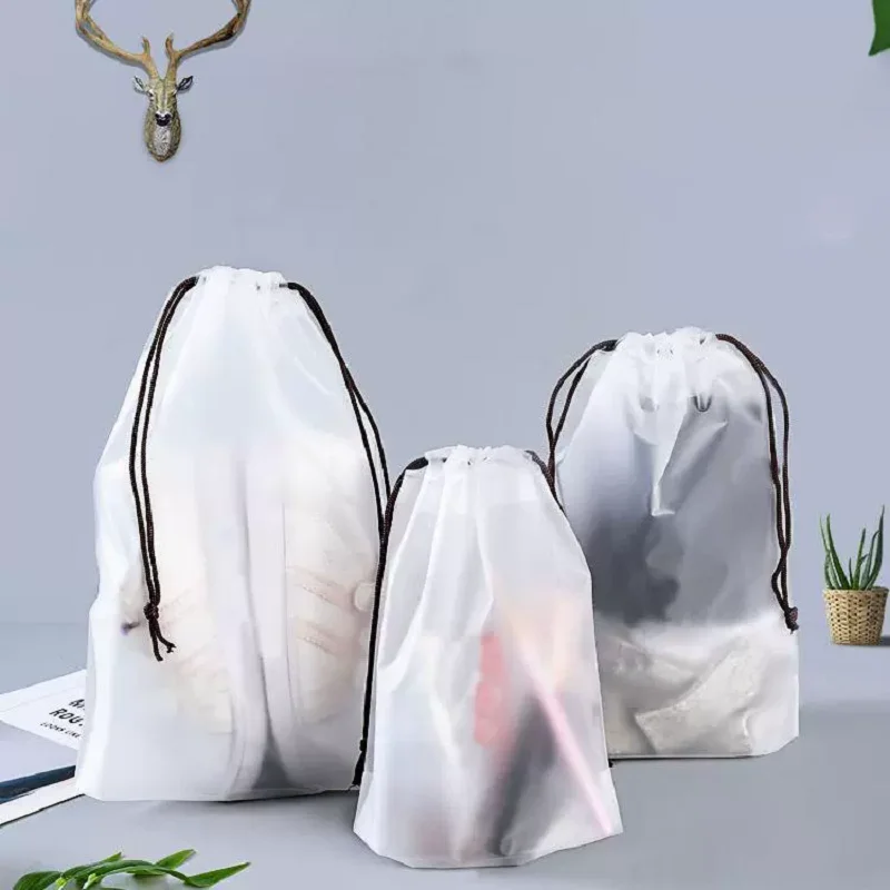 50 Drawstring Bags Frosted Plastic Bags Translucent Storage Bags Facial Tissue Cosmetic Cotton Swab Packaging Bags Custom Logo