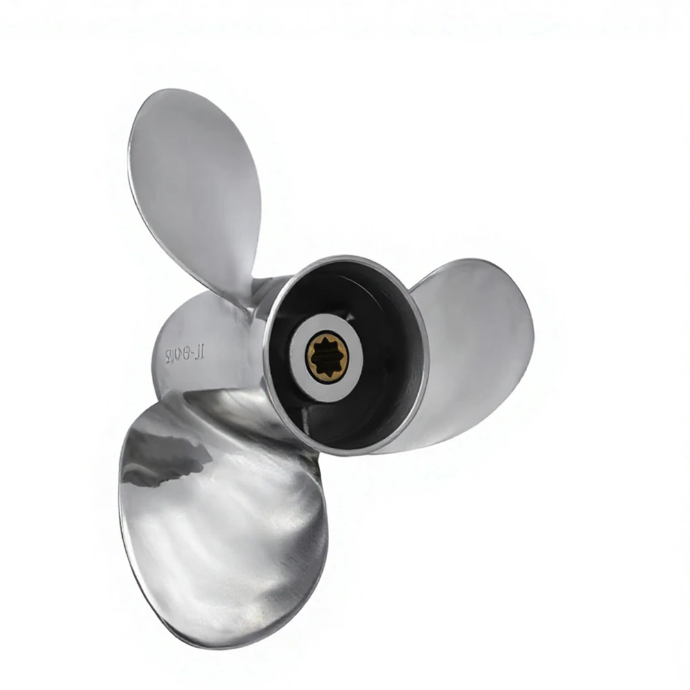 Propeller 9 1/4x9 for Yamaha Outboard Engine 9.9 HP 15HP F15C F15 F20 Stainless Steel 8 Tooth Spline RH 63V-45945-00-EL
