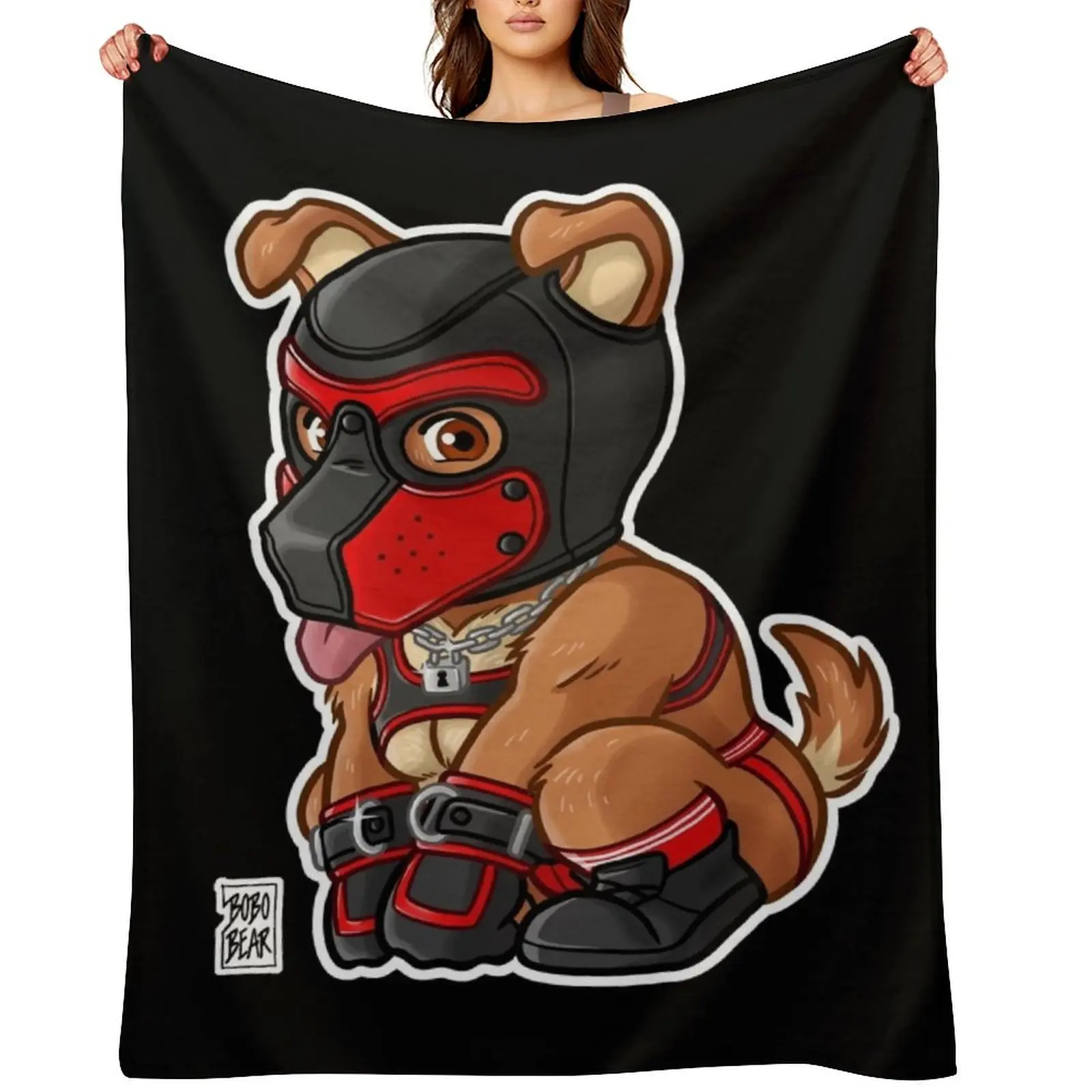 

PLAYFUL PUPPY - RED MASK - BEARZOO SERIES Throw Blanket anime Summer Beddings Baby Sofas Blankets