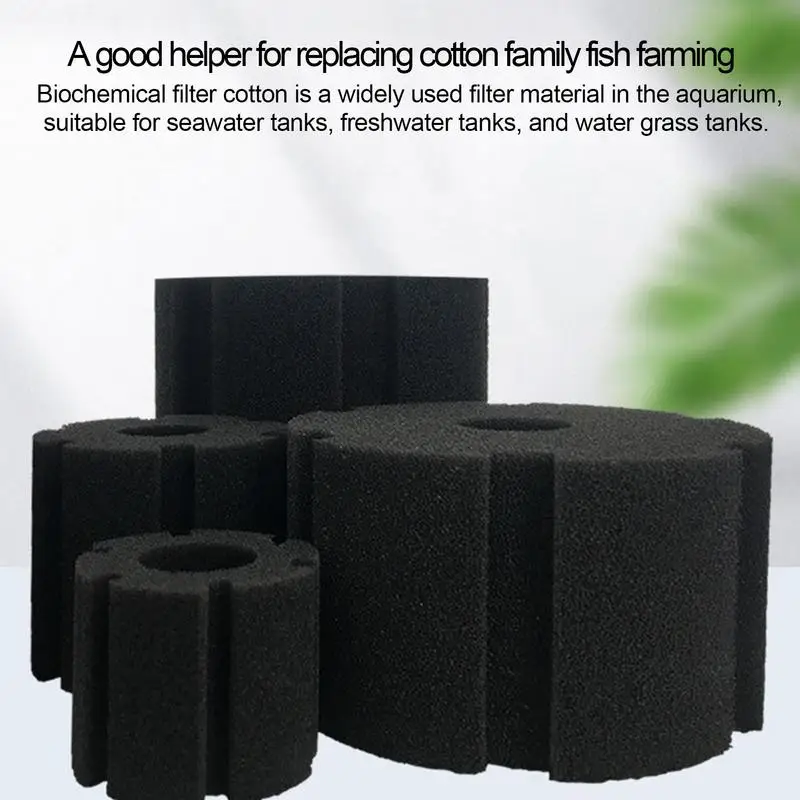 Fish Tank Sponge Filter Pads Cartridges and Sponge Foam Filter Pump Replacement Carbon Filter Fish Intake Saltwater Freshwater