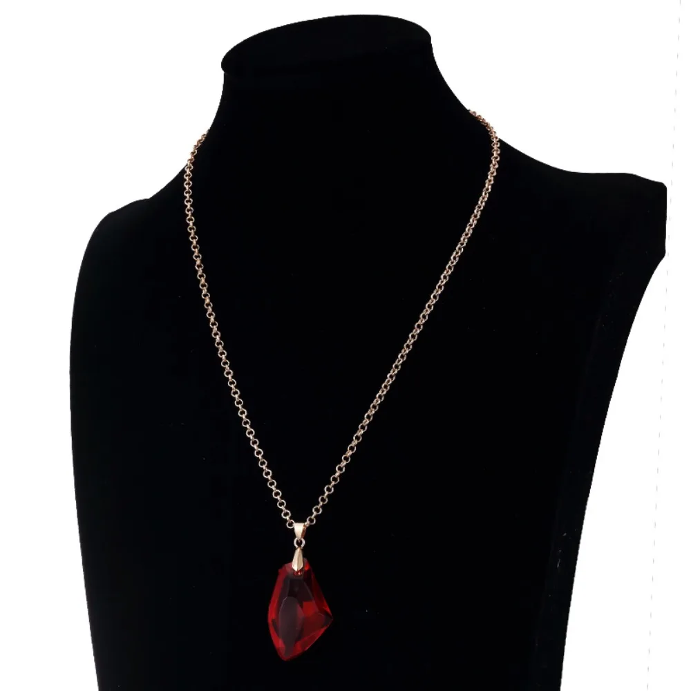 Movie Jewelry Simple Fashion Wizard Magic Stone Necklace Red Acrylic Pendant Jewelry Men and Women Party Accessories Gifts