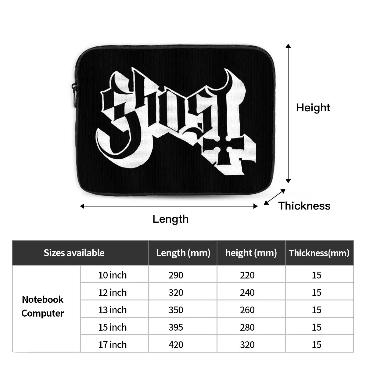 Ghost B.C. Band  Notebook Laptop Bag Case Pouch For Macbook Air Pro Tablet Shockproof Case Bag