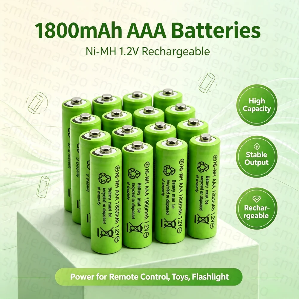 1.2V Ni-MH Rechargeable BatteryAAA 1800mAh High Capacity Batteries for Remote Control Toy Mouse Light