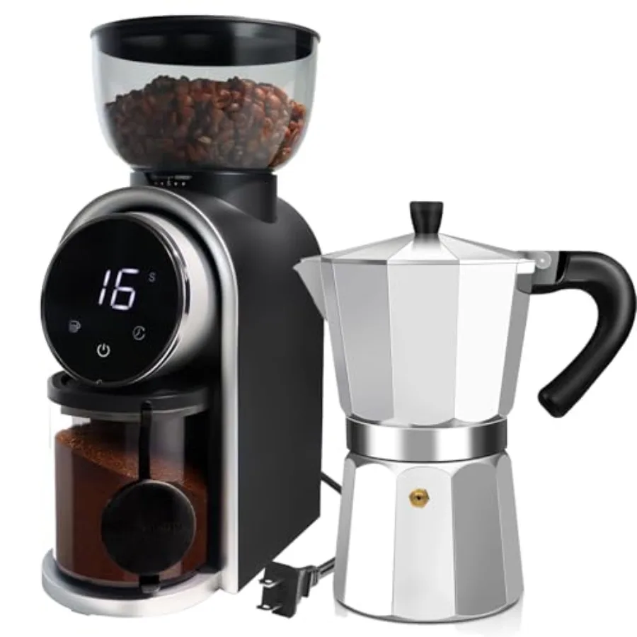 3 Cup Aluminum Espresso Stovetop Moka Pot Express Coffee Maker Percolator Italian Classic Mocha Coffee Machine with Black Elect