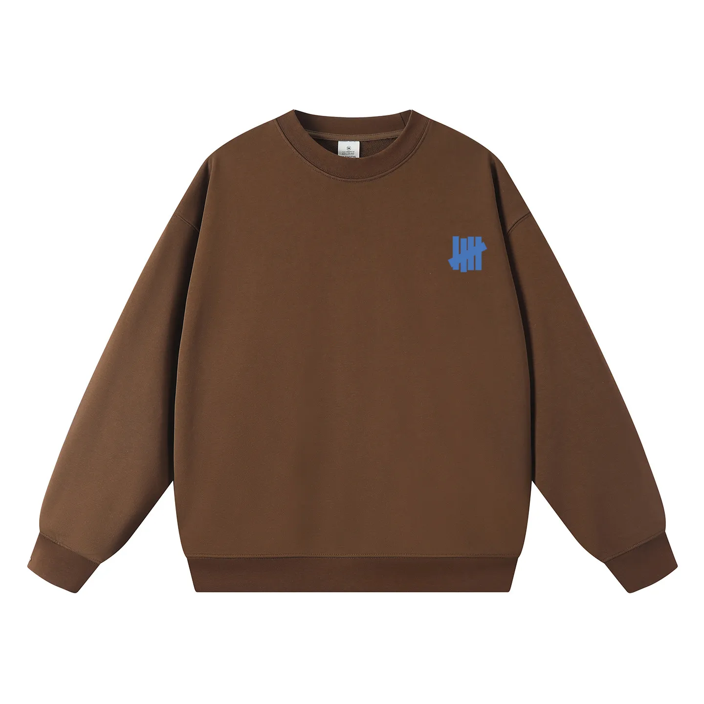 UNDEFEATED Letter Print Crewneck Sweatshirt - Unisex Breathable Soft Cotton Streetwear Pullover for Fall & Winter