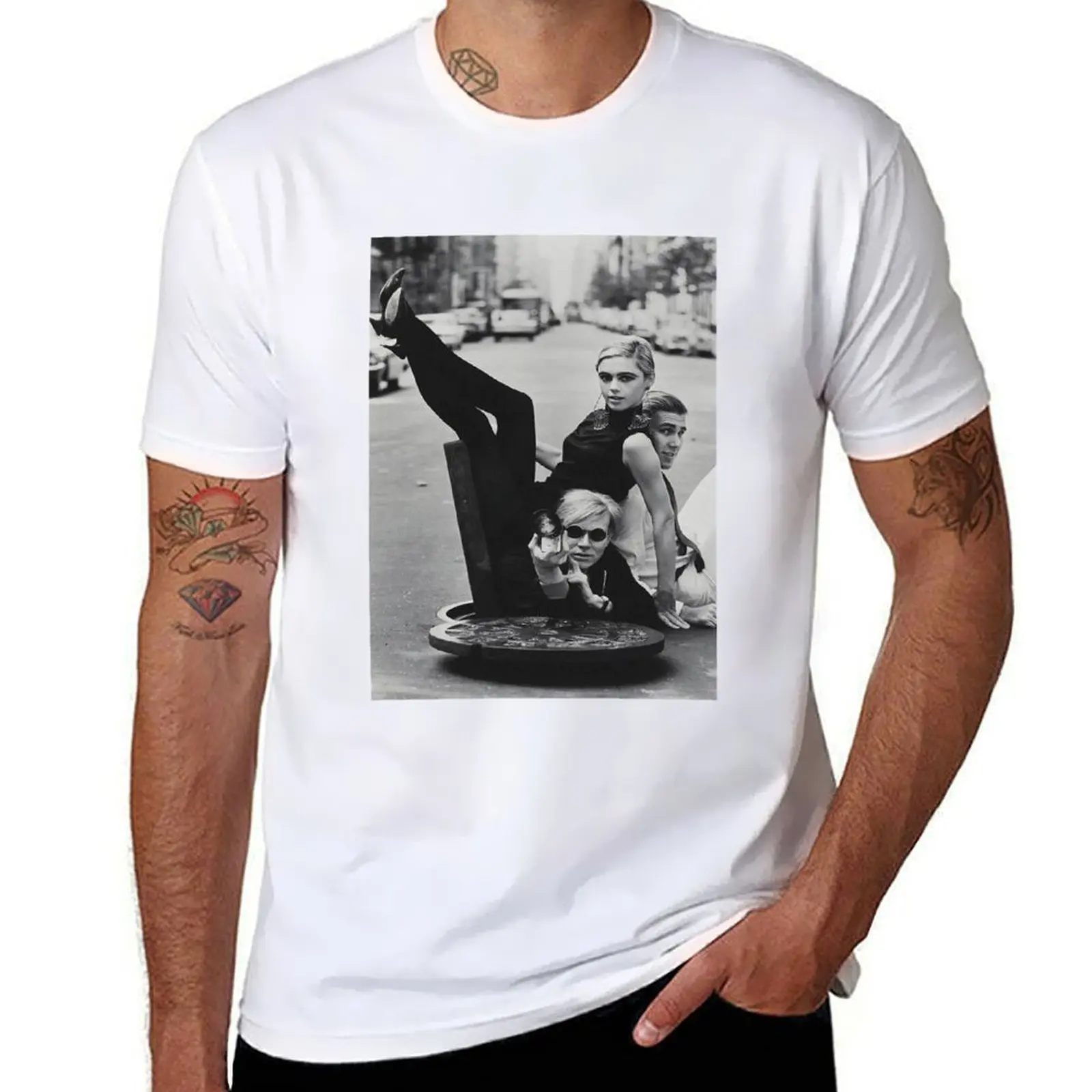 

Andy Warhol _amp_ Edie Sedgwick Funny Gift Designer T-Shirt man t shirt cotton high quality man t shirt luxury T-Shirt