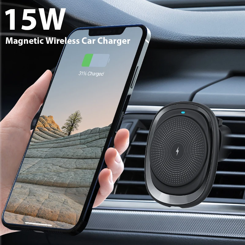 

15W Magnetic Wireless Car Charger For Iphone 13 14Max 12Pro 12 Mini Mobile Accessories Fast Charging Strong Magnet Phone Holder