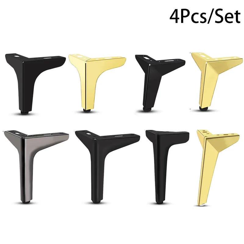 4pcs Metal Furniture Legs Modern Triangle DIY Replacement Feet For Cabinet Sofa Table Ottoman Home Furniture Makeover Hardware