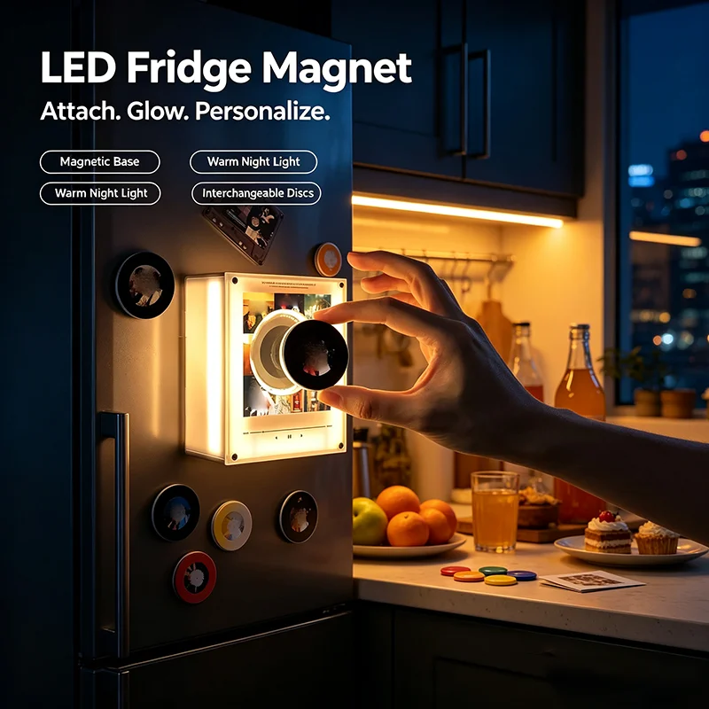 NFC Induction Fridge Speaker Magnet With Night Light, Sensing Play Music Player, Creative Refrigerator Decor & Personalized Gift