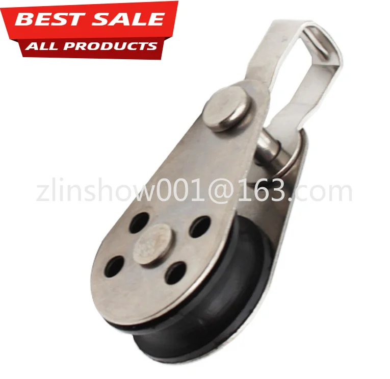 316 Stainless steel nylon pulley, 25mm sailing yacht marine pulley，Removable lifting ring
