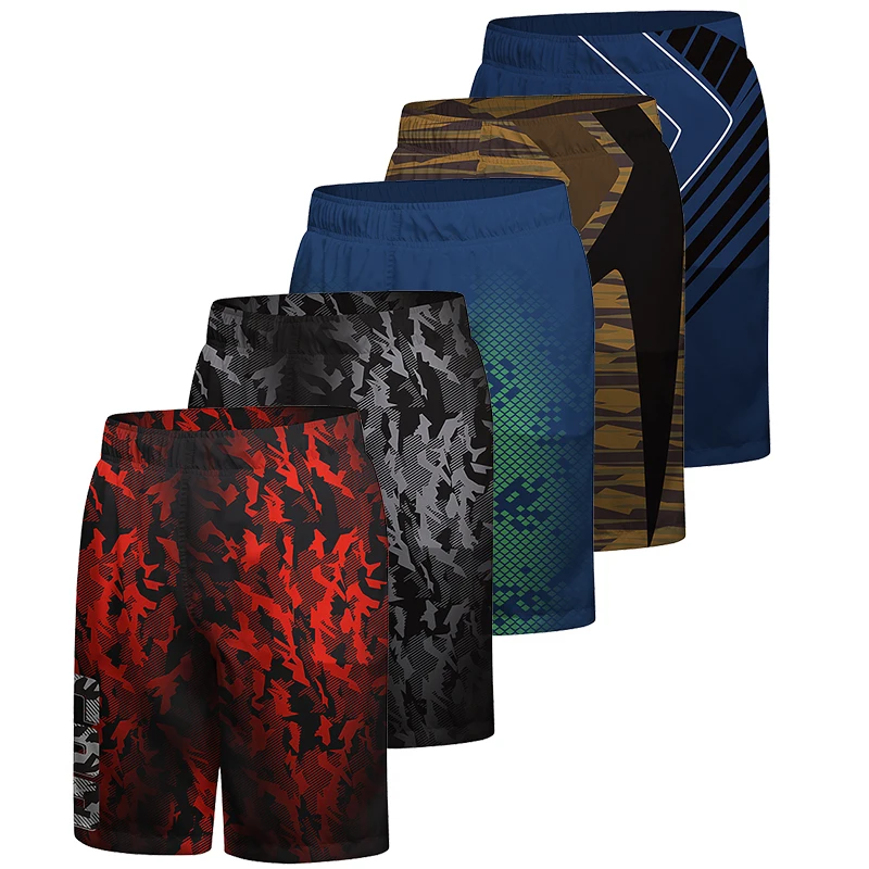 Cody Lundin Camouflage MMA Boxing Shorts Men's Joggings Shorts Sweatpants Elastic Waist Gym Fitness Short Basketball Pants Red