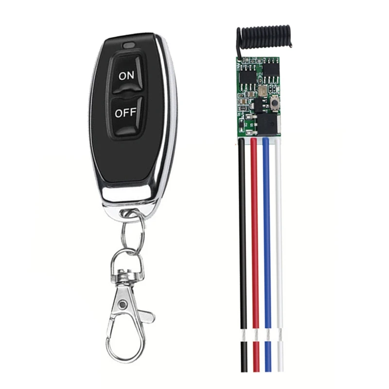 مرحل صغير لاسلكي RF مفتاح تحكم عن بعد ، مصباح LED ، جهاز إرسال جهاز استقبال صغير ، وحدة تحكم MHz ، DC 47 V-24V ، 1CH