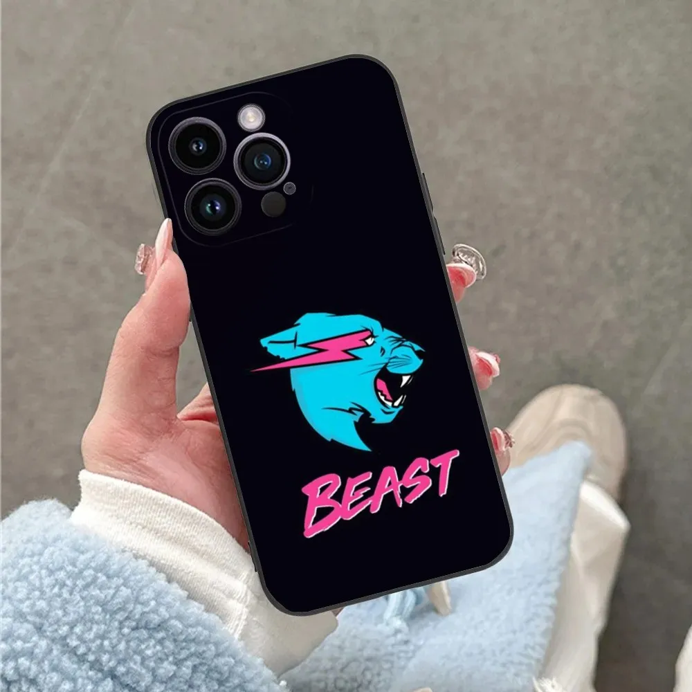 Mr B- Beasts Phone Case For iPhone 16,15,14,13,12,11,Plus,Pro Max,XS,X,XR,SE,Mini,8,7 Soft Silicone Black Cover