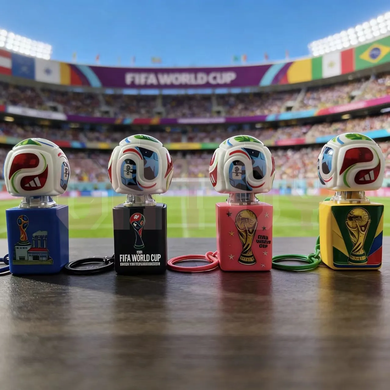 Porte-clés Lumineux et Sonore FIFA 2026 – Trophée de Football Souvenir – Pendentif Créatif pour Fans de Football – Breloque de Sac – Cadeau de Fête pour Enfants et Adultes