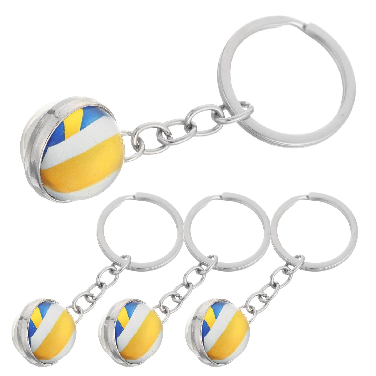 

4Pcs Volleyball Keychain Mini Simulation Sports Ball Keychains Glass Charm for Backpacks Party Favors Present Set for Fans