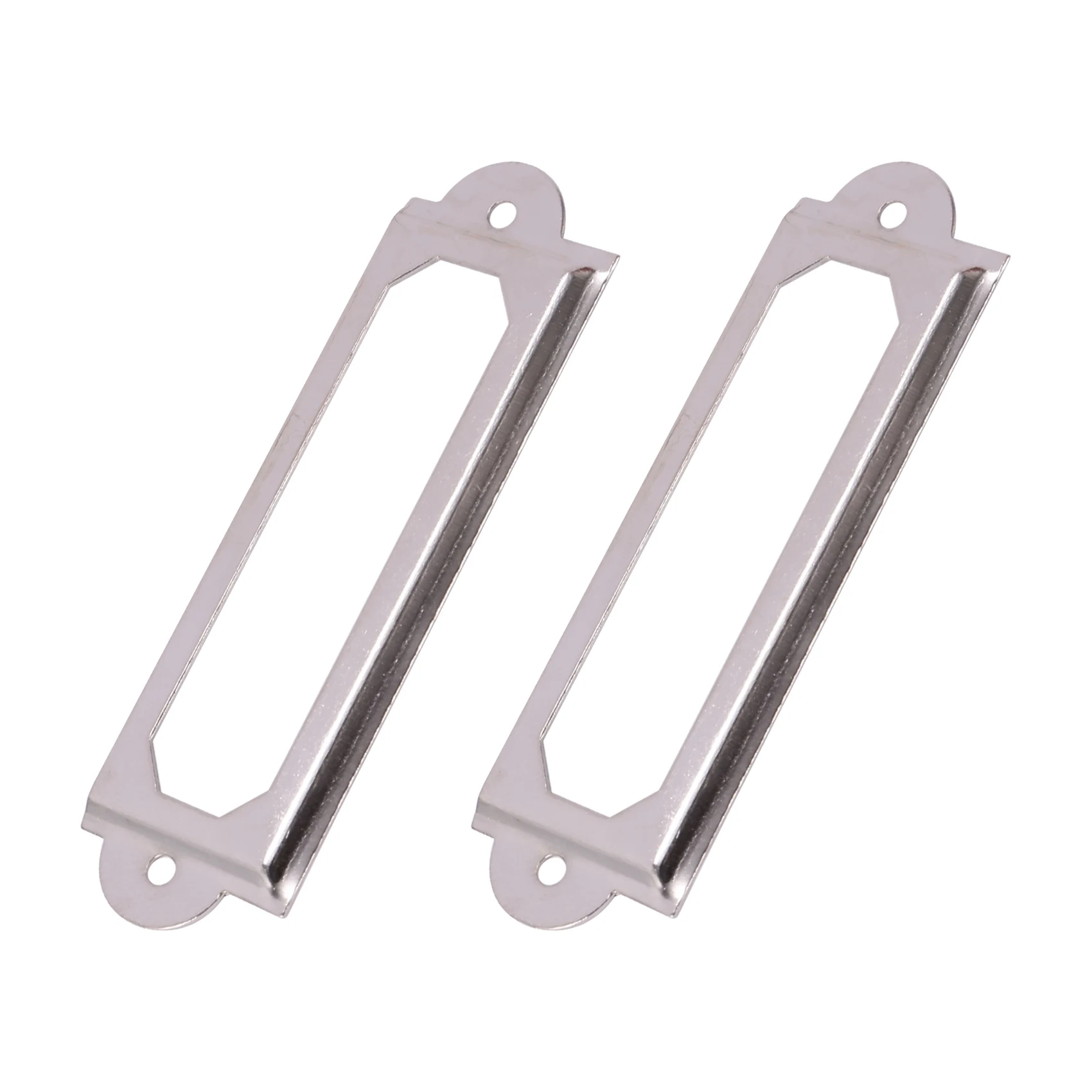 40 set Office Library File Drawer Cabinet Card Tag Label Holder Metal Frame (Silver Tone)
