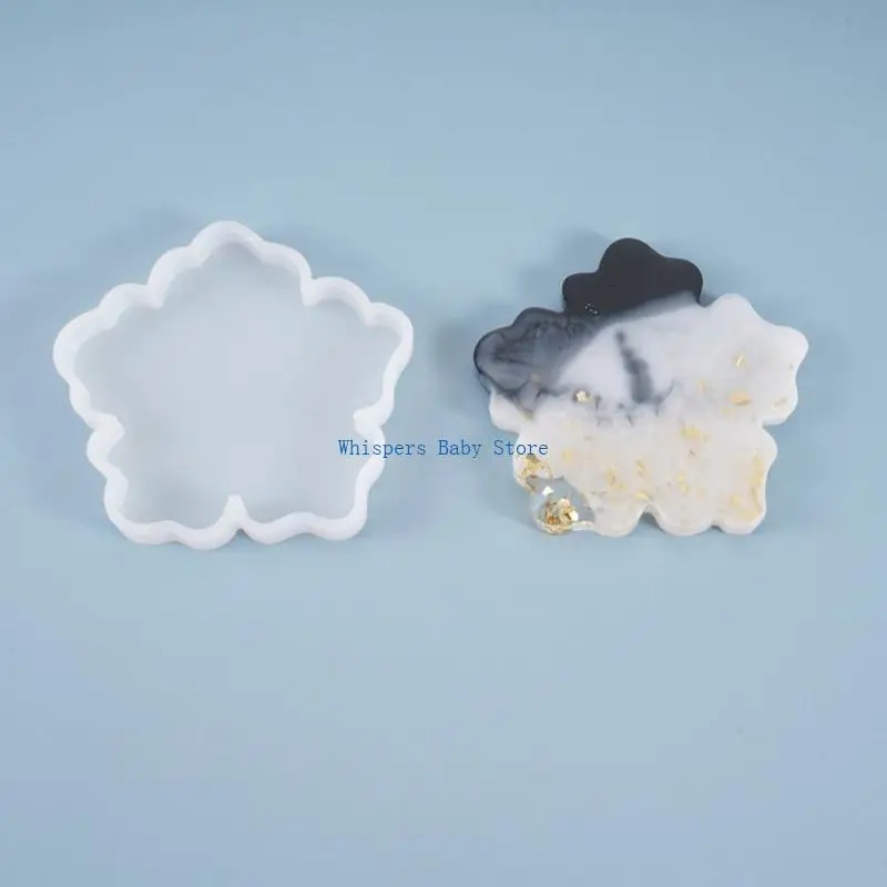 U90E 2Pcs/Set DIY Flower Pad Casting Silicone Mould Crafts Decorations Making Tools Crystal Epoxy Resin Mold